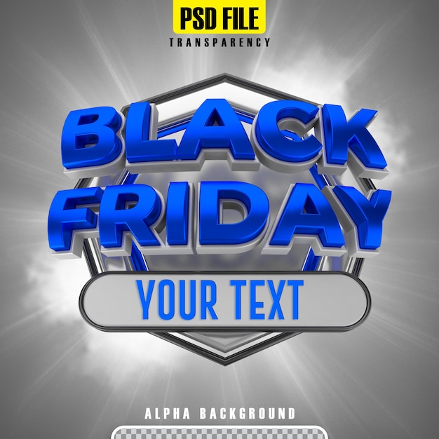 PSD banner de renderização 3d black friday