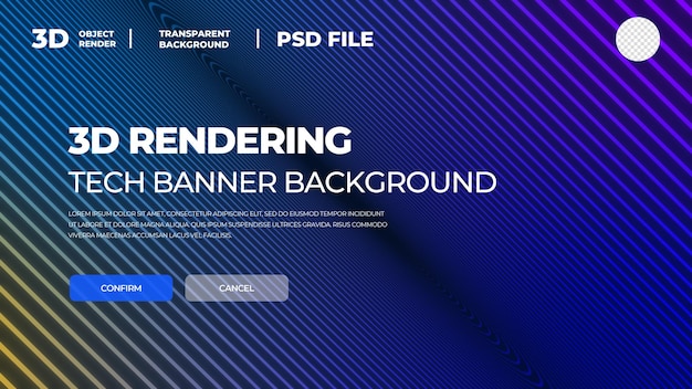 PSD banner de tecnologia 3d