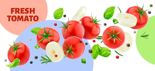 PSD banner de tomate fresco