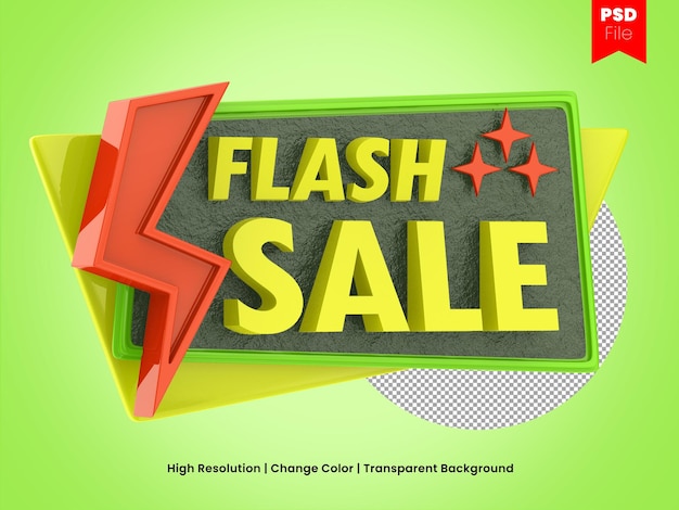 PSD banner de venda 3d flash