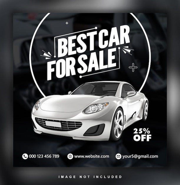 Banner de venda de carros ou modelo de pós-design