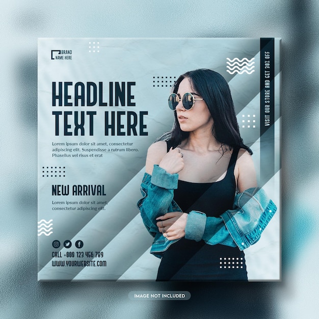 Banner de venda de moda ou modelo de banner de postagem de mídia social do instagram quadrado