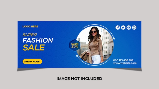 PSD banner de venda de moda para mídias sociais e banner web premium psd