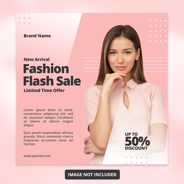 Banner de venda de moda para modelo de postagem em mídia social
