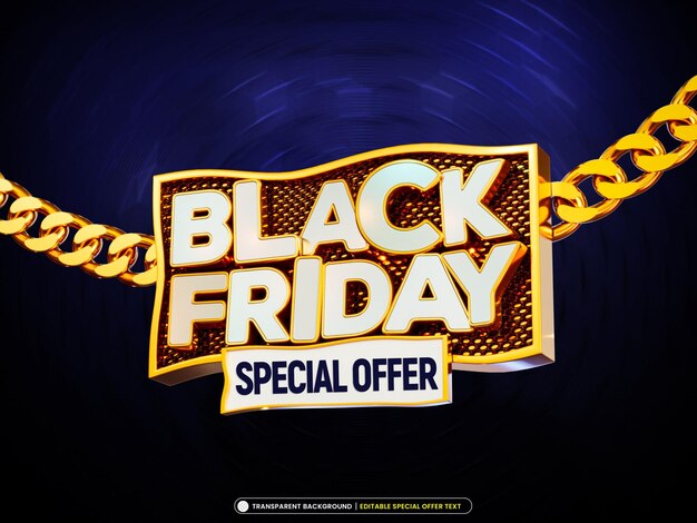 PSD banner de venda de oferta especial da black friday com texto editável