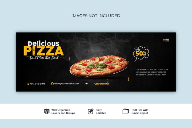 Banner de venda de pizza agência de alimentos mídia social modelo de banner de postagem na web psd