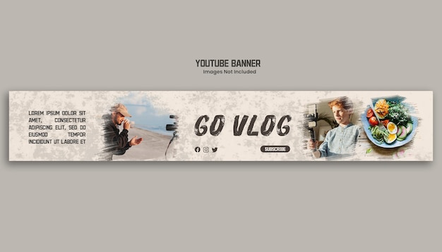 Banner de vlogging do youtube