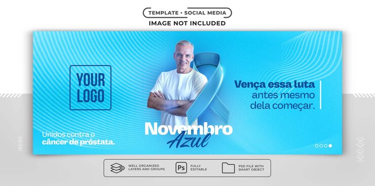 PSD banner dei social media uniti contro il cancro alla prostata