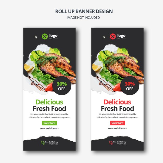 Banner de deliciosa comida fresca