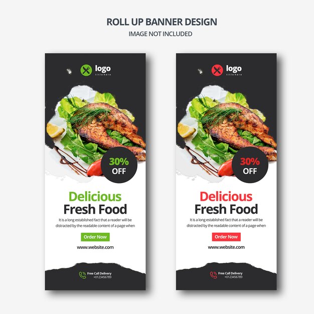 PSD banner de deliciosa comida fresca