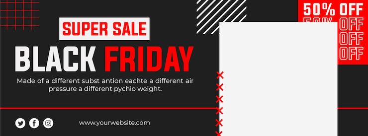 PSD banner delle super vendite del black friday
