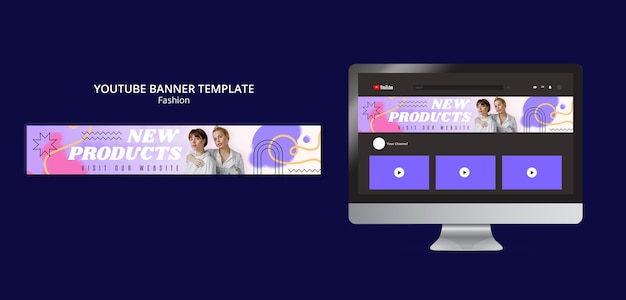 PSD banner der neuen modekollektion auf youtube