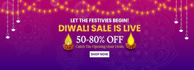 PSD banner de descuento festival de luces diwali