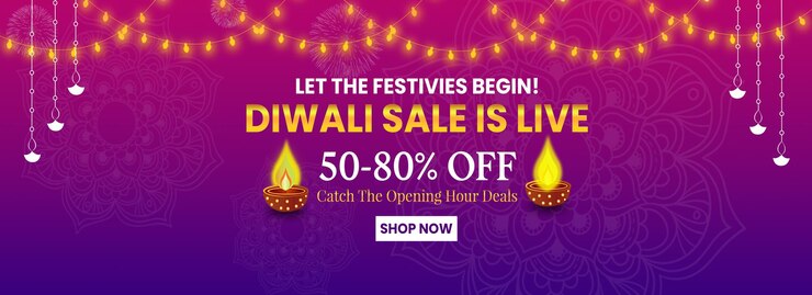 PSD banner de descuento festival de luces diwali