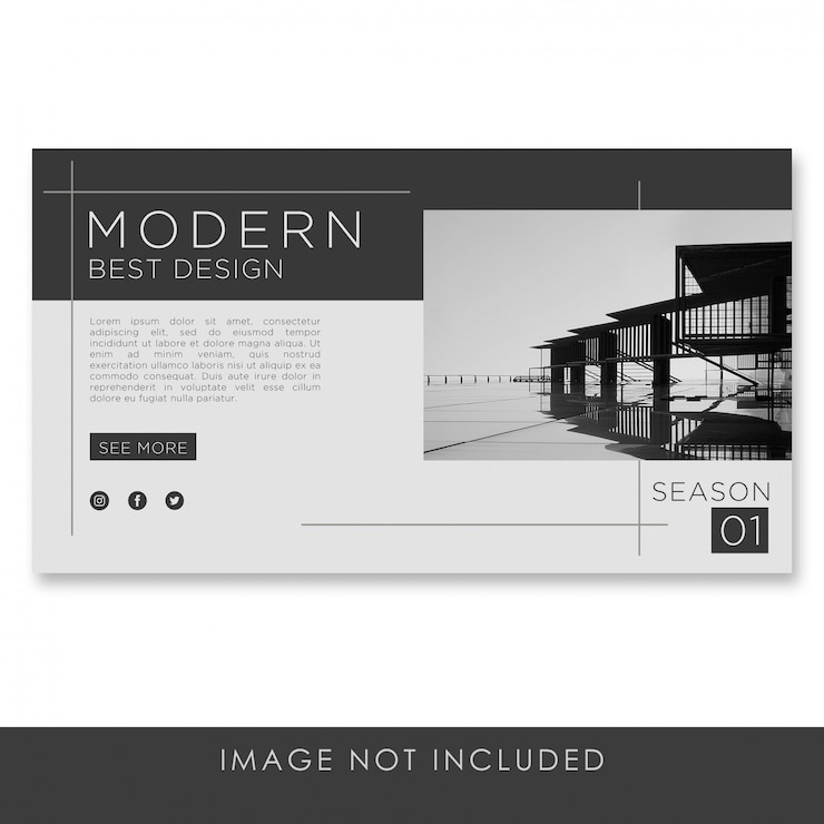 PSD banner design architettura moderna con modello di design nero e pulito