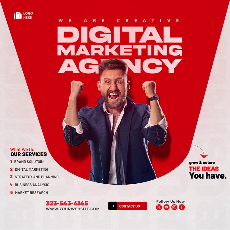 PSD banner di agenzia di marketing digitale e social media aziendali o modello di post instagram