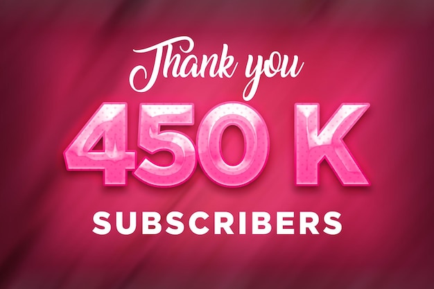 Banner di auguri per la celebrazione degli abbonati da 450 K con design rosa