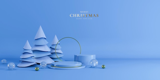 Banner di buon natale con display del prodotto