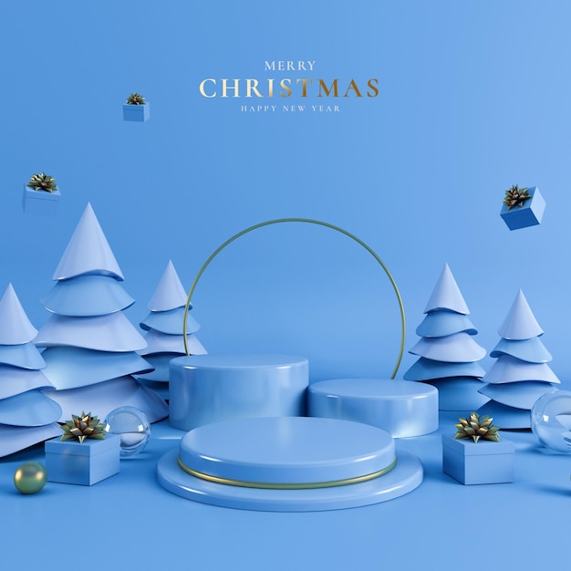 Banner di buon natale con display del prodotto