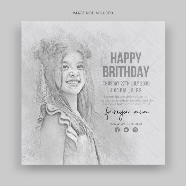 Banner di compleanno con effetto schizzo