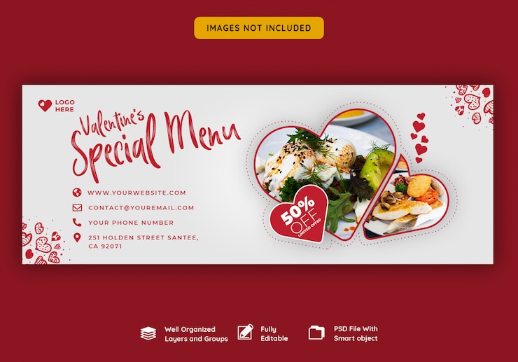 PSD banner di copertina facebook di san valentino in vendita
