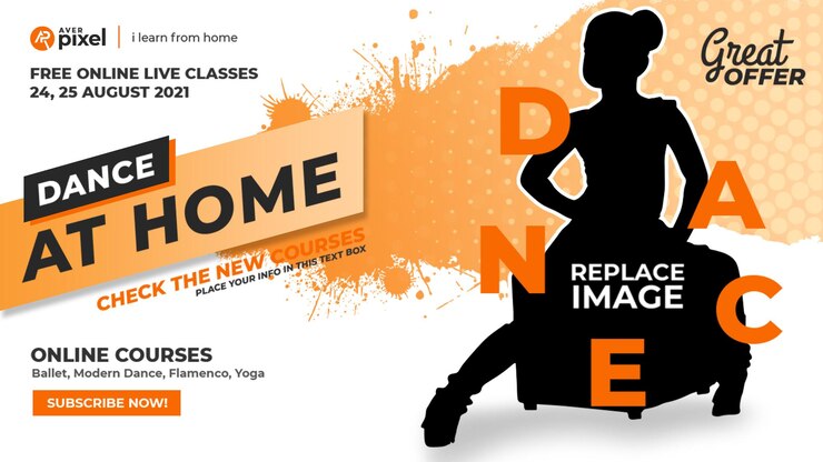 PSD banner di corso di danza online youtube miniatura banner aziendale banner web aziendale flyer template