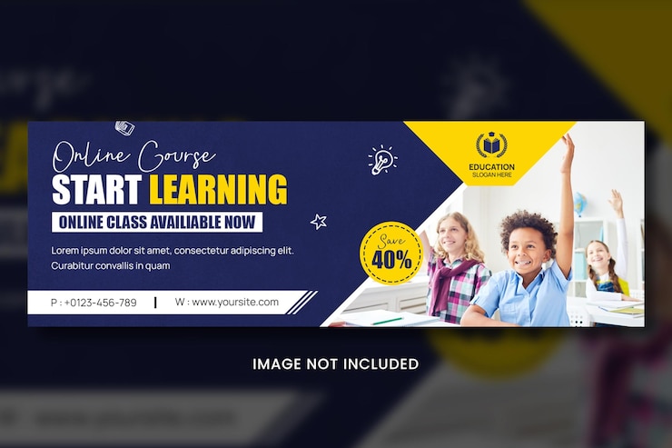 PSD banner di istruzione online