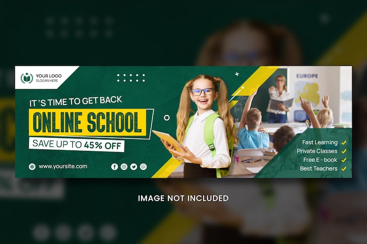 PSD banner di istruzione online