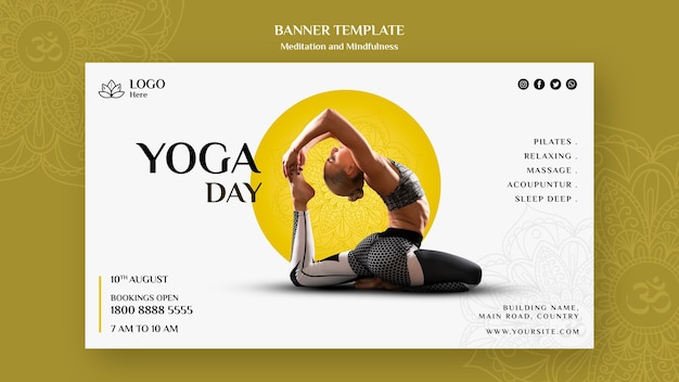 Banner di meditazione e consapevolezza