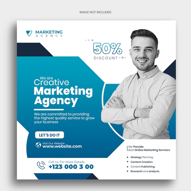 Banner di post sui social media dell'agenzia di marketing creativo