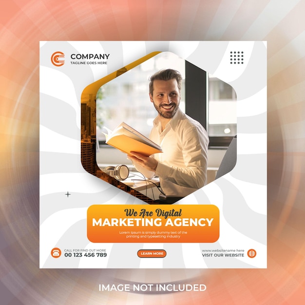 Banner di post sui social media quadrati di instagram dell'agenzia di marketing digitale