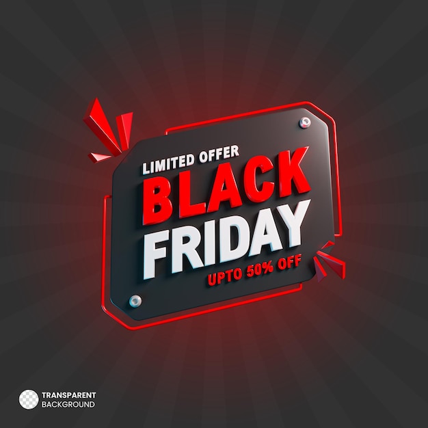 Banner di promozione 3d di vendita del black friday