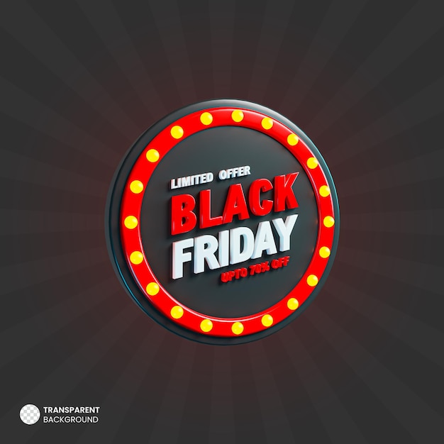 Banner di promozione 3d di vendita del black friday