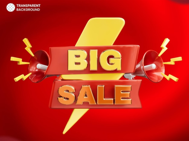 Banner di promozione di vendita grande con megafono