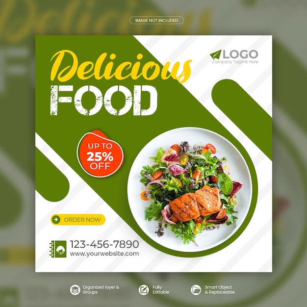 Banner di promozione sui social media di alimenti vegetali freschi psd premium