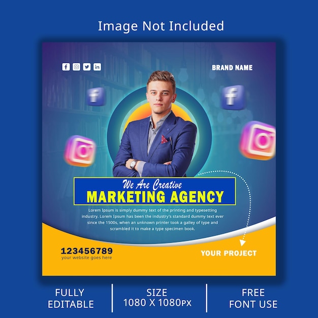 Banner di pubblicazione sui social media di Business Agency Square Instagram