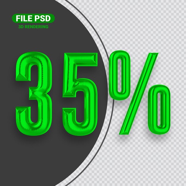 Banner di rendering 3D verde numero 35