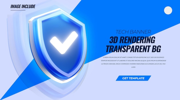 Banner di scudo 3D sicuro