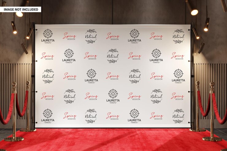 PSD banner di sfondo con un modello di tappeto rosso