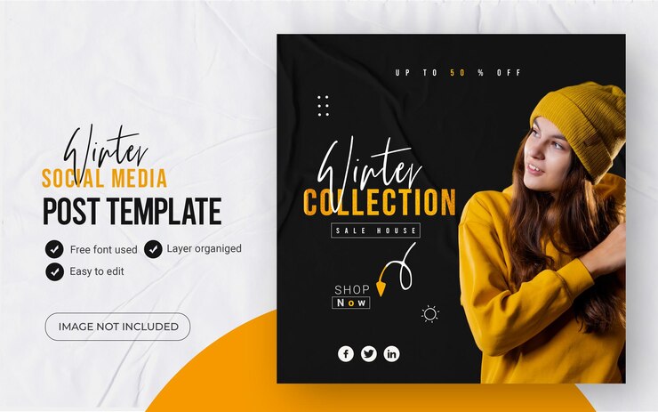 Banner di social media di vendita di moda