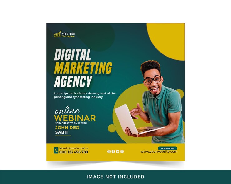 Banner di social media marketing digitale o flyer quadrato Premium Psd