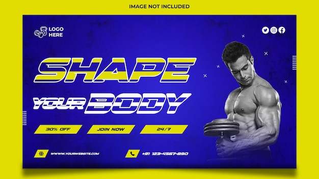 Banner di social media palestra e fitness