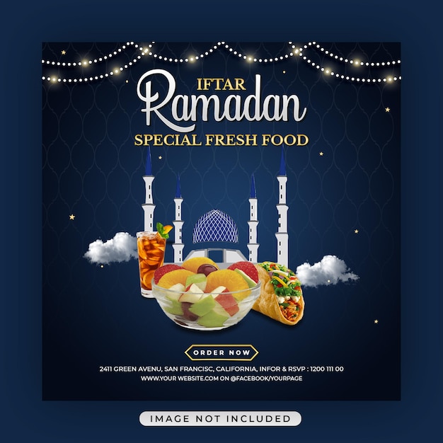 Banner di social media religiosi del festival islamico di Ramadan kareem
