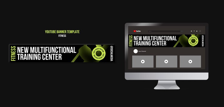 PSD banner di un viaggio di fitness su youtube