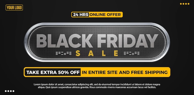 Banner di vendita del Black Friday con sconti fino a 50 su qualsiasi sito
