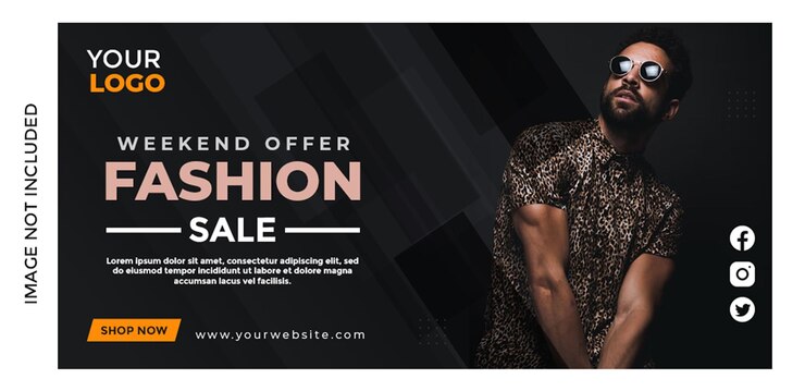 Banner di vendita di moda per social media e modello web