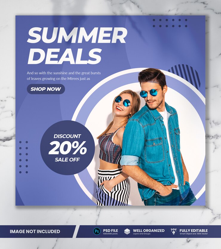PSD banner di vendita moda estate