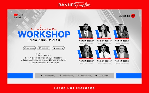 Banner di webinar e modello di social media per il workshop