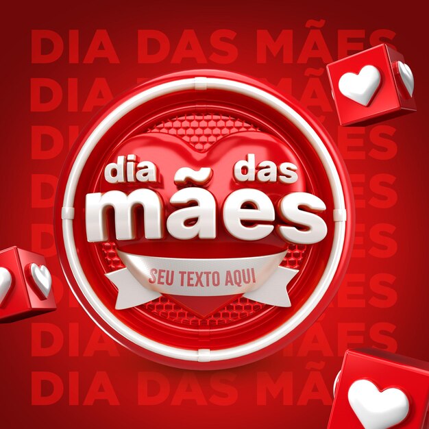 PSD banner para el día de la madre en brasil 3d render