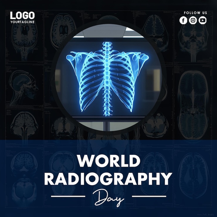 PSD banner do dia mundial da radiografia ou modelo de postagem no instagram com banner de saúde ou panfleto quadrado